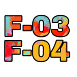 A green background with the letters f-0 3 and f-4.