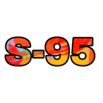 A green background with the word s-9 5 in red and yellow.