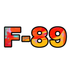 A green background with the word f-8 9 in red and yellow.